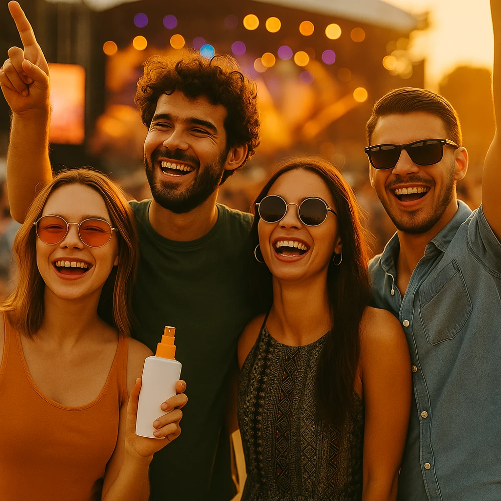 Zonnebrand op festivals